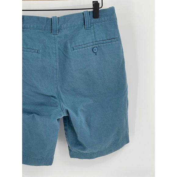 J Crew Shorts Chino Men's Size 30 Blue Green Flat Front 9" Inseam - Picture 7 of 12